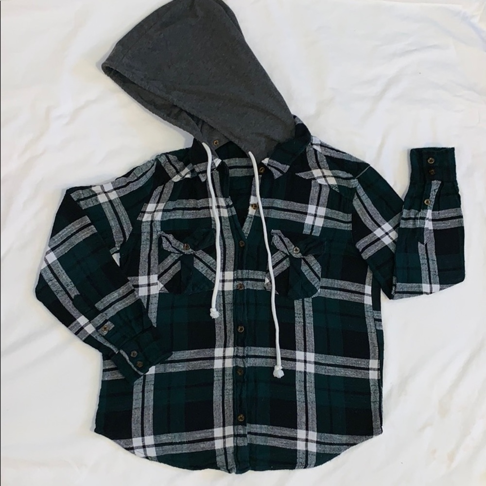 Green Flannel button up